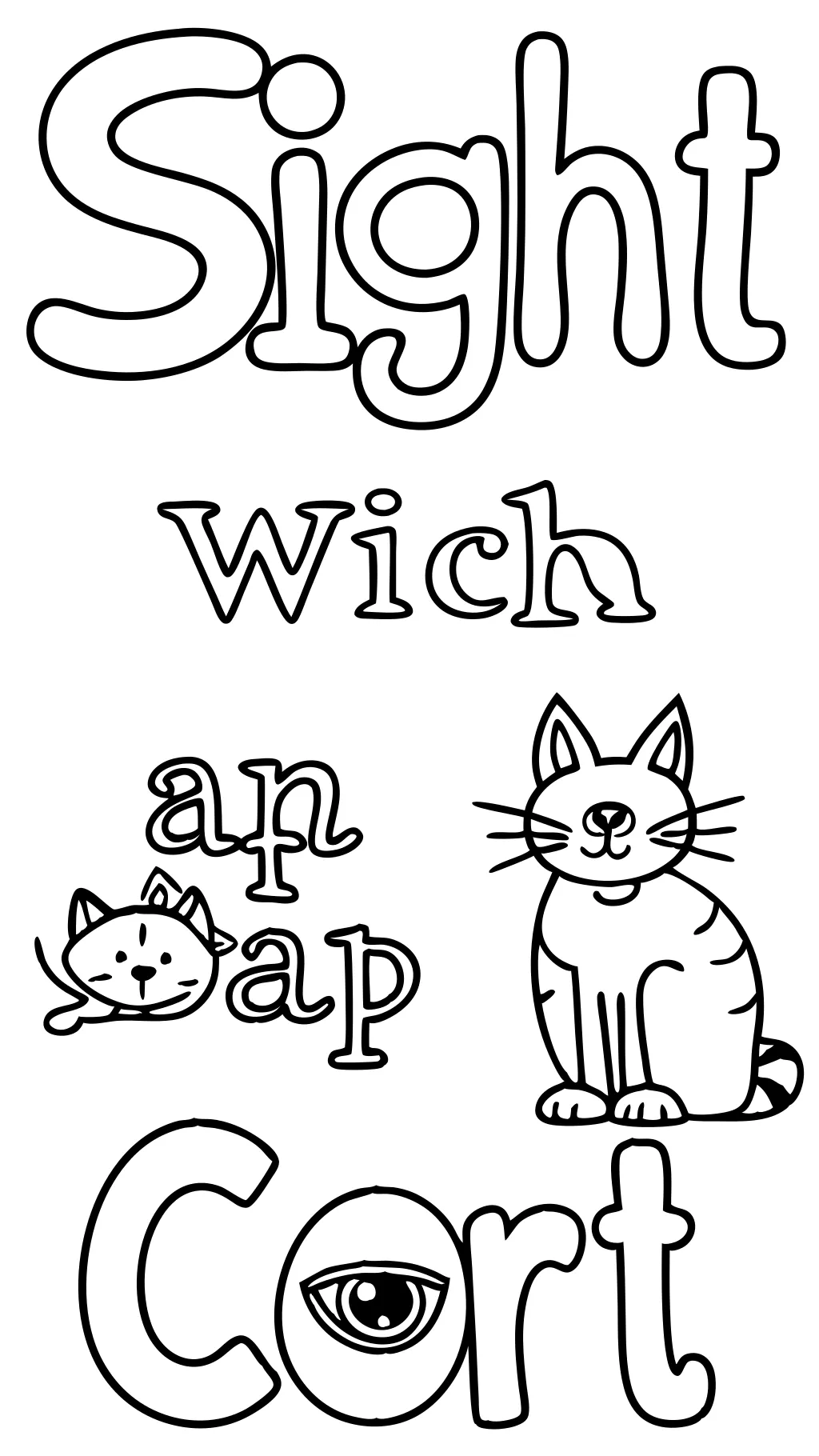 sight word color pages